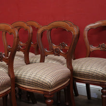 Load image into Gallery viewer, x SOLD Set of 6 Antique English Mahogany Dining or Kitchen Chairs - Balloon Backs. B12221