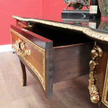 Load image into Gallery viewer, Louis XV Style French Bureau Plat Writing Desk with Ormolu Mounts and Glass Top. B13038