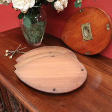 Load image into Gallery viewer, Antique English mahogany tennis racquet/racket cover with brass campaign fittings. B12600