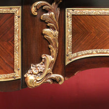 Load image into Gallery viewer, Louis XV Style French Bureau Plat Writing Desk with Ormolu Mounts and Glass Top. B13038