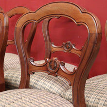 Load image into Gallery viewer, x SOLD Set of 6 Antique English Mahogany Dining or Kitchen Chairs - Balloon Backs. B12221