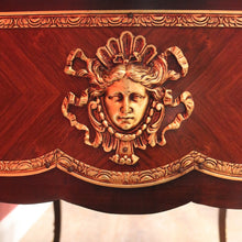 Load image into Gallery viewer, Louis XV Style French Bureau Plat Writing Desk with Ormolu Mounts and Glass Top. B13038