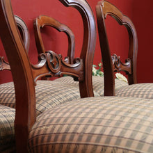 Load image into Gallery viewer, x SOLD Set of 6 Antique English Mahogany Dining or Kitchen Chairs - Balloon Backs. B12221