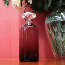 Load image into Gallery viewer, x SOLD Purple coloured Bottle - Waterford Crystal - Ireland. Round Cylinder Vodka or Whiskey Decanter and Stopper. B12219