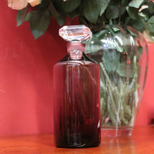 Load image into Gallery viewer, x SOLD Purple coloured Bottle - Waterford Crystal - Ireland. Round Cylinder Vodka or Whiskey Decanter and Stopper. B12219