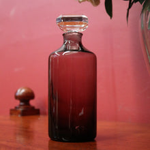 Load image into Gallery viewer, x SOLD Purple coloured Bottle - Waterford Crystal - Ireland. Round Cylinder Vodka or Whiskey Decanter and Stopper. B12219