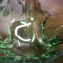 Load image into Gallery viewer, Mid-Century Val St Lambert Blue Green Triangular Art Glass Vase. B12633