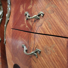Load image into Gallery viewer, Pair of Vintage French Bedside Tables with Marquetry Inlay and Pull Out Slides. B12799