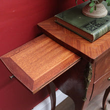Load image into Gallery viewer, Pair of Vintage French Bedside Tables with Marquetry Inlay and Pull Out Slides. B12799