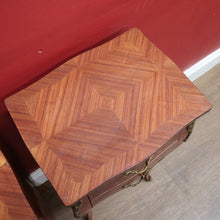 Load image into Gallery viewer, Pair of Vintage French Bedside Tables with Marquetry Inlay and Pull Out Slides. B12799