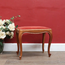 Load image into Gallery viewer, Vintage French Oak Dressing Table Stool with Cabriole Legs and Upholstered Seat. B12813
