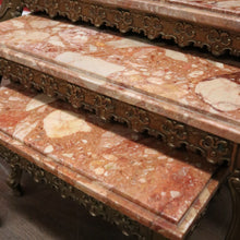 Load image into Gallery viewer, A Set of Three Nesting Tables, Marble and Brass Lamp or Side Tables. B12227