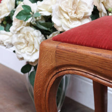 Load image into Gallery viewer, Vintage French Oak Dressing Table Stool with Cabriole Legs and Upholstered Seat. B12813