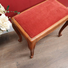 Load image into Gallery viewer, Vintage French Oak Dressing Table Stool with Cabriole Legs and Upholstered Seat. B12813