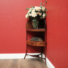 Load image into Gallery viewer, x SOLD Antique English Mahogany Georgian Corner Stand or Display Cabinet with a Drawer. B12231