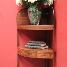 Load image into Gallery viewer, x SOLD Antique English Mahogany Georgian Corner Stand or Display Cabinet with a Drawer. B12231