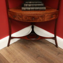 Load image into Gallery viewer, x SOLD Antique English Mahogany Georgian Corner Stand or Display Cabinet with a Drawer. B12231
