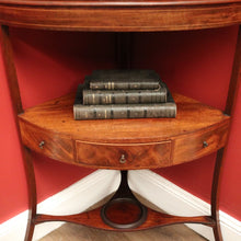 Load image into Gallery viewer, x SOLD Antique English Mahogany Georgian Corner Stand or Display Cabinet with a Drawer. B12231