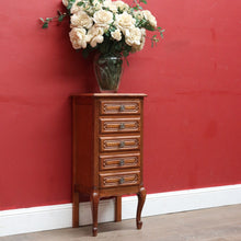 Load image into Gallery viewer, Vintage French Oak Lingerie Chest with Five Drawers and French Scroll Feet. B12794