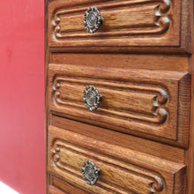 Load image into Gallery viewer, Vintage French Oak Lingerie Chest with Five Drawers and French Scroll Feet. B12794