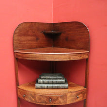 Load image into Gallery viewer, x SOLD Antique English Mahogany Georgian Corner Stand or Display Cabinet with a Drawer. B12231