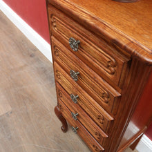 Load image into Gallery viewer, Vintage French Oak Lingerie Chest with Five Drawers and French Scroll Feet. B12794