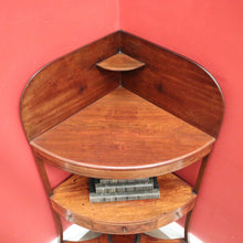Load image into Gallery viewer, x SOLD Antique English Mahogany Georgian Corner Stand or Display Cabinet with a Drawer. B12231