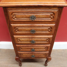 Load image into Gallery viewer, Vintage French Oak Lingerie Chest with Five Drawers and French Scroll Feet. B12794