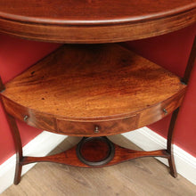 Load image into Gallery viewer, x SOLD Antique English Mahogany Georgian Corner Stand or Display Cabinet with a Drawer. B12231