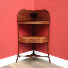 Load image into Gallery viewer, x SOLD Antique English Mahogany Georgian Corner Stand or Display Cabinet with a Drawer. B12231