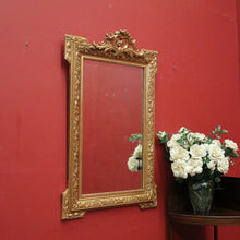 Load image into Gallery viewer, x SOLD Antique French Wall Mirror with Bevelled Mirror and Gilt Floral Border Frame. B12156