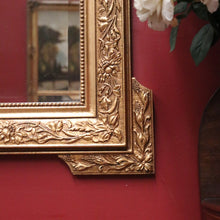 Load image into Gallery viewer, x SOLD Antique French Wall Mirror with Bevelled Mirror and Gilt Floral Border Frame. B12156