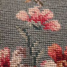 Load image into Gallery viewer, Antique Australian maple high-back Piano Stool music seat with tapestry upholstery. B12637