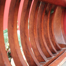 Load image into Gallery viewer, Antique Australian maple high-back Piano Stool music seat with tapestry upholstery. B12637