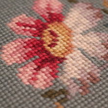 Load image into Gallery viewer, Antique Australian maple high-back Piano Stool music seat with tapestry upholstery. B12637