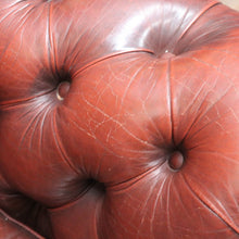 Load image into Gallery viewer, Vintage Moran Two Seater Chesterfield Lounge in Burgundy Leather. B13042