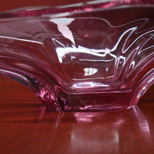 Load image into Gallery viewer, Mid-Century Val St Lambert "Splash" Vase - Art Glass Vase in Purple Tones. B12229