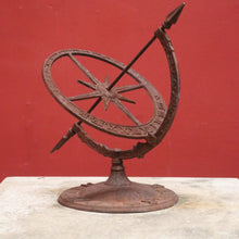 Load image into Gallery viewer, Beautiful Handcrafted Garden Sundial with Concrete Base and Wrought Iron Dial. B12632