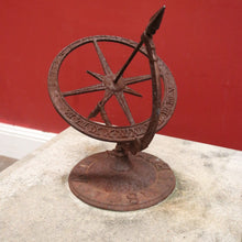 Load image into Gallery viewer, Beautiful Handcrafted Garden Sundial with Concrete Base and Wrought Iron Dial. B12632