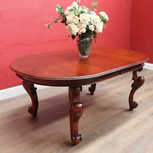 Load image into Gallery viewer, Vintage English Mahogany Dining Table with Two Extension Leaves Circa 1940. B13025