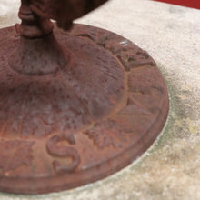 Load image into Gallery viewer, Beautiful Handcrafted Garden Sundial with Concrete Base and Wrought Iron Dial. B12632