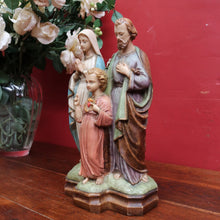 Load image into Gallery viewer, Vintage Italian Hand Painted Holy Family Sculpture Featuring Mary Joseph and Jesus. B12784