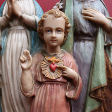 Load image into Gallery viewer, Vintage Italian Hand Painted Holy Family Sculpture Featuring Mary Joseph and Jesus. B12784