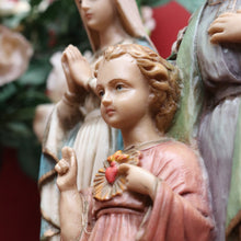 Load image into Gallery viewer, Vintage Italian Hand Painted Holy Family Sculpture Featuring Mary Joseph and Jesus. B12784
