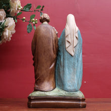 Load image into Gallery viewer, Vintage Italian Hand Painted Holy Family Sculpture Featuring Mary Joseph and Jesus. B12784