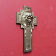 Load image into Gallery viewer, Antique French Art Deco Solid Brass Plaque of Christ by Sylvain Norga. B12797