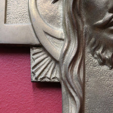 Load image into Gallery viewer, Antique French Art Deco Solid Brass Plaque of Christ by Sylvain Norga. B12797