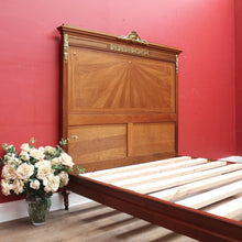 Load image into Gallery viewer, Antique French Walnut Double Bed with Gilt Bronze Mounts and Sunray Pattern. B12165