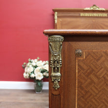 Load image into Gallery viewer, Antique French Walnut Double Bed with Gilt Bronze Mounts and Sunray Pattern. B12165