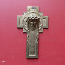 Load image into Gallery viewer, Antique French Art Deco Solid Brass Plaque of Christ by Sylvain Norga. B12797